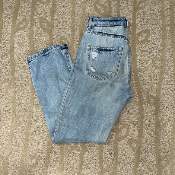 garage blue ripped mom jeans size 0 - Picture 2 of 2